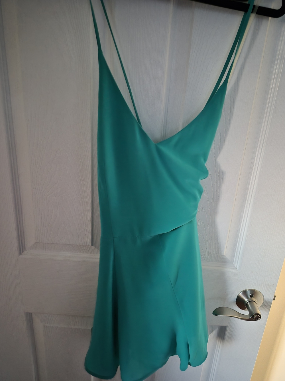 Lush Teal Spaghetti-Strap Mini Dress